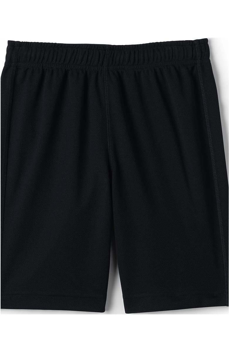 Lands' End School Uniform Boys Mesh Gym Shorts, Alternate, color, Black