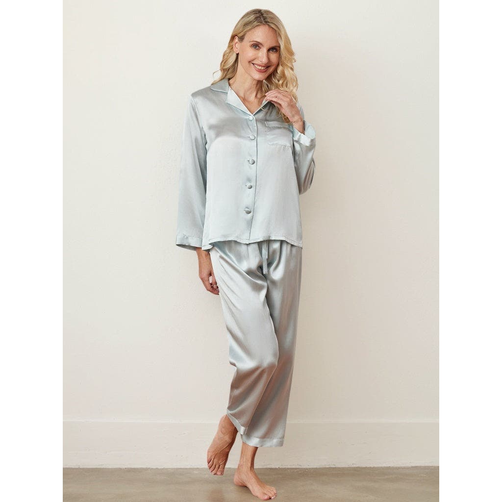 Silksilky Pajamas In Lightblue