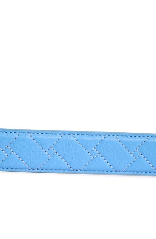 Kurt Geiger London Quilted Leather Belt In Blue