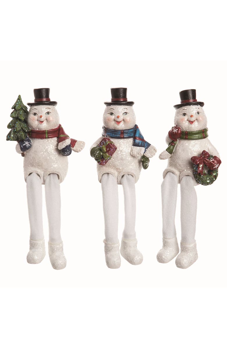 Transpac Resin Nostalgic Snowman Sitter Set of 3 Christmas Decor, Main, color,