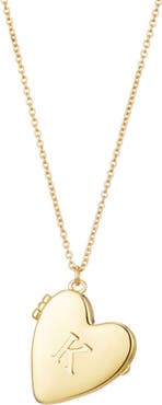 Adornia Initial Heart Locket Pendant Necklace