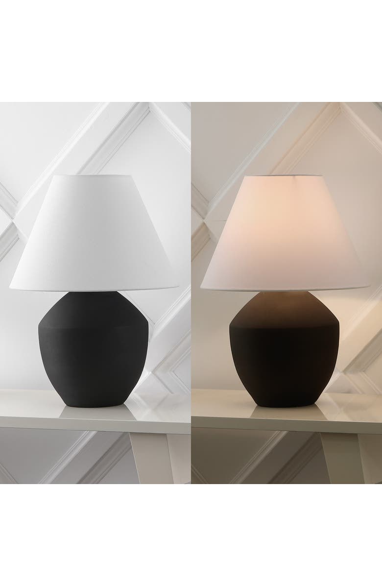 JONATHAN Y Ralf 20.5" Minimalist Scandinavian Resin/Iron LED Table Lamp, Alternate, color, Matte Black