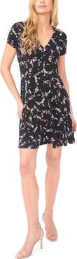 CeCe Floral Print A-Line Minidress