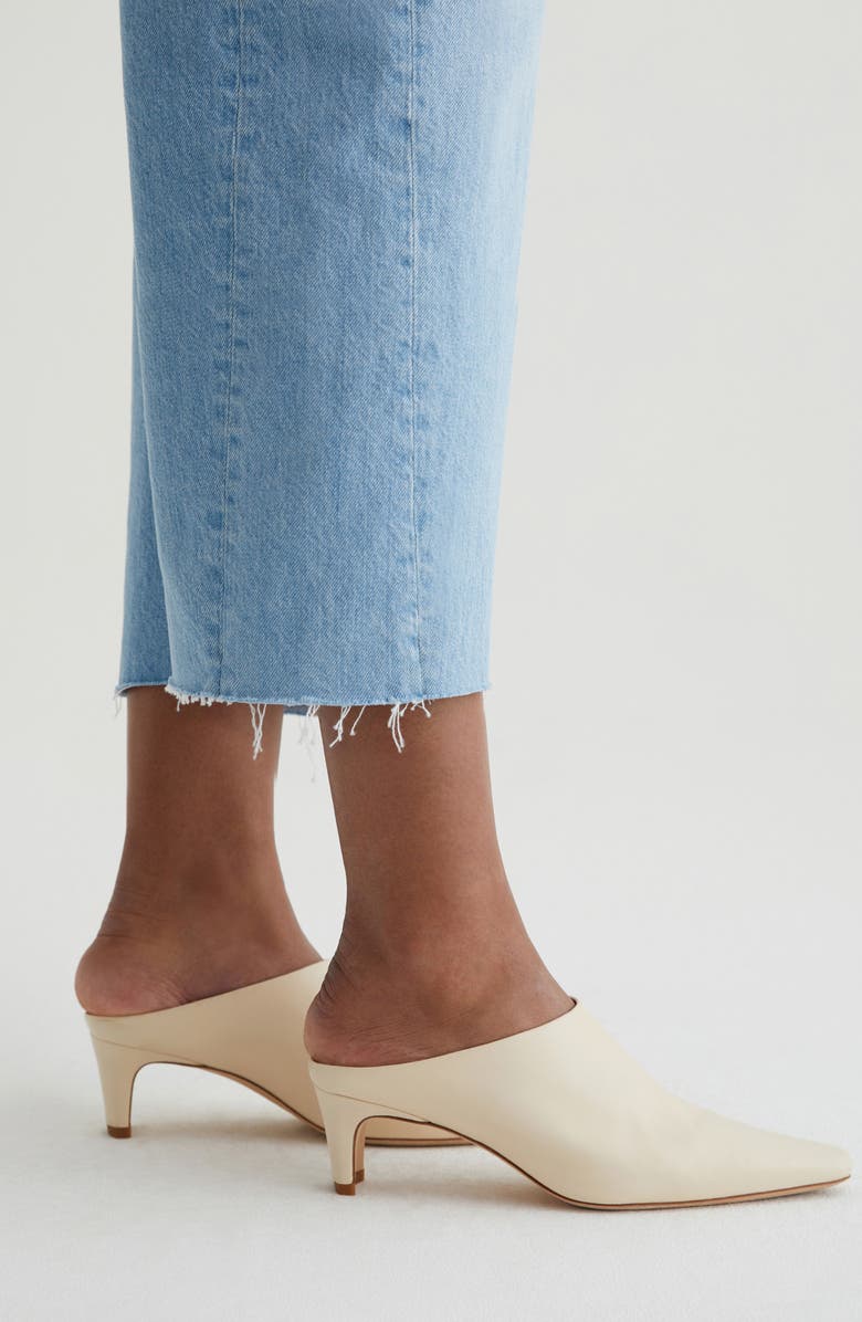 AG Hattie Raw Hem High Waist Crop Barrel Leg Jeans, Alternate, color, Sunrise