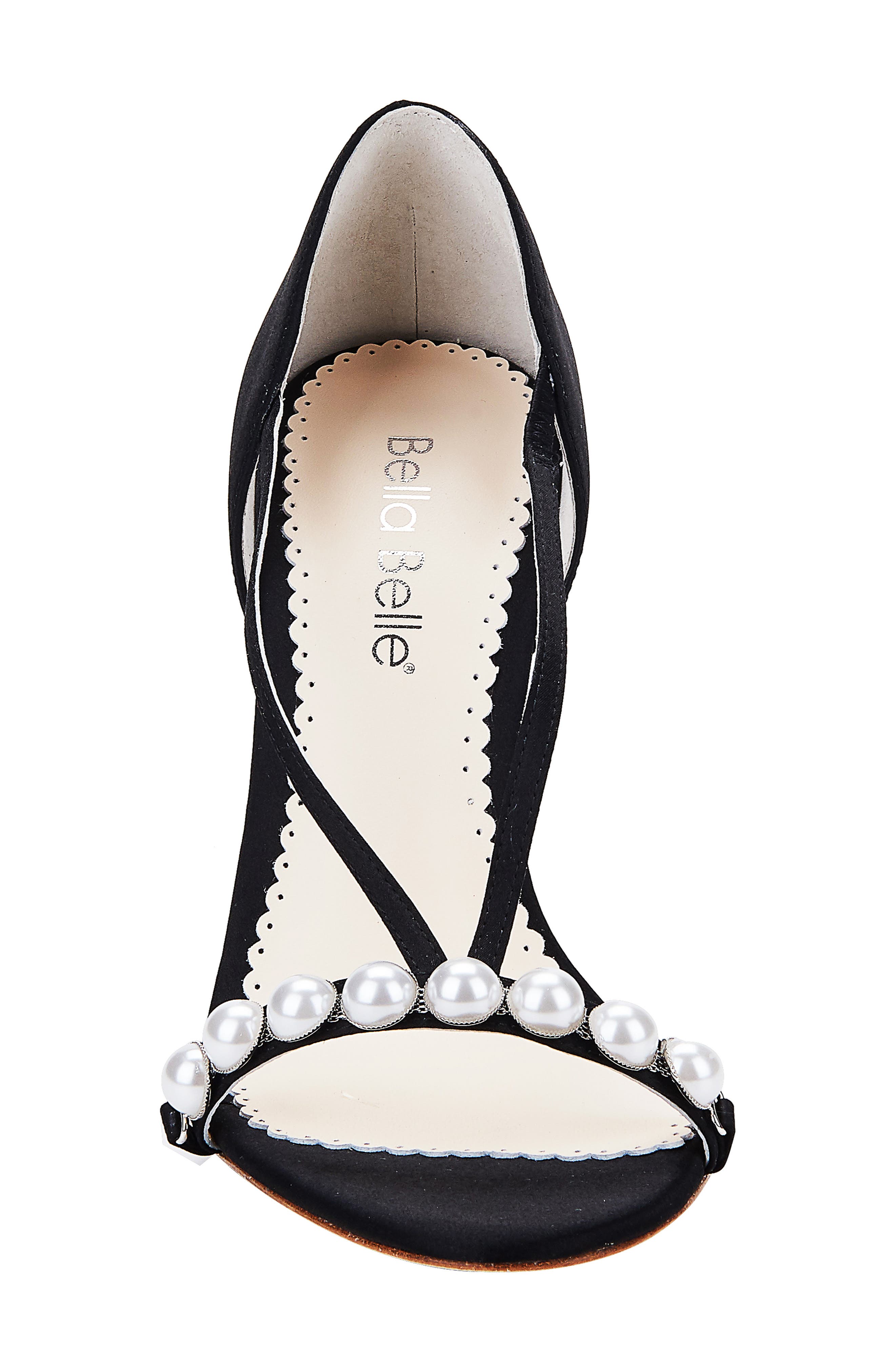 Bella Belle Pearlin Embellished Silk Sandal, Alternate, color, 