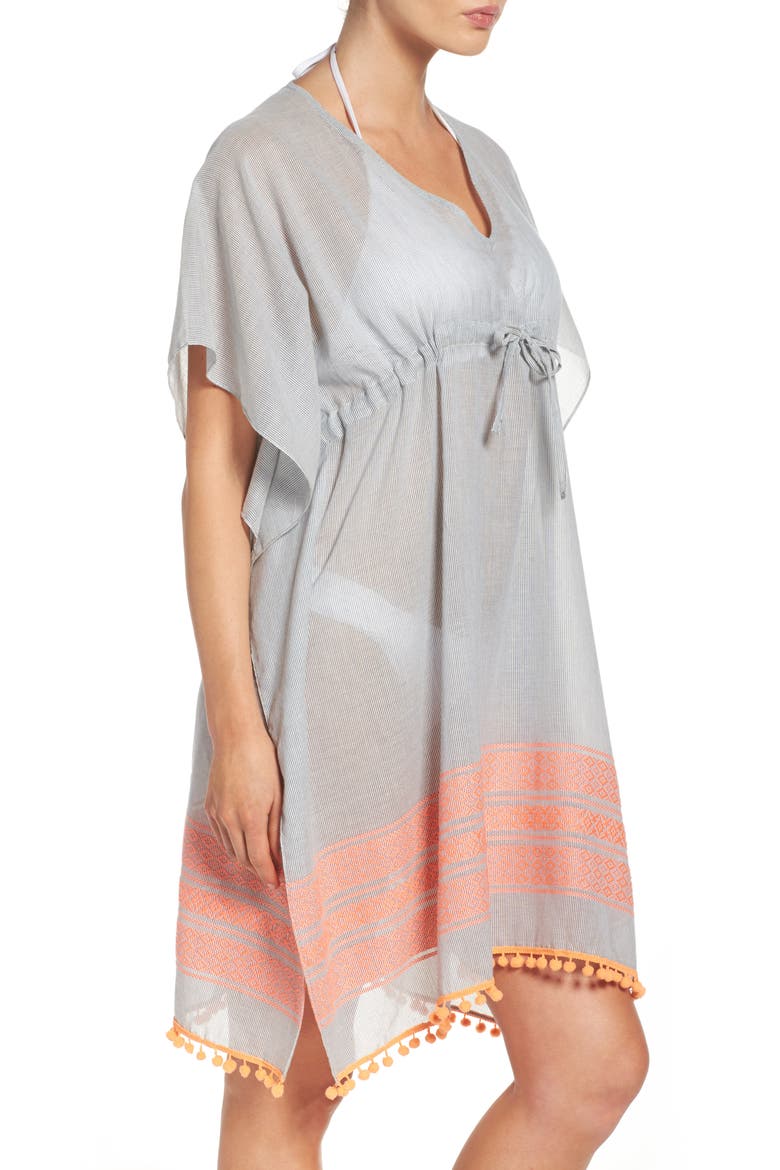 Pom Cover-Up Caftan, Alternate, color, LIGHT SHADOW