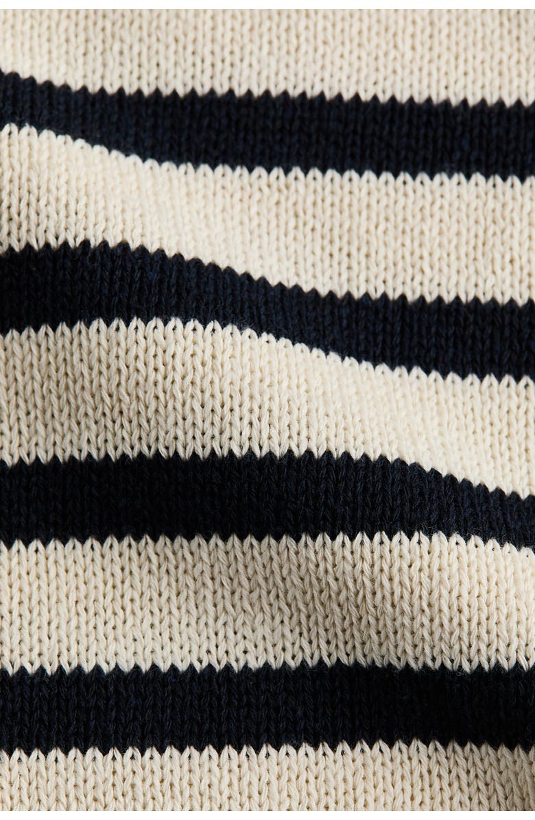 H&M Knitted T-shirt, Alternate, color, Navy Blue/Striped