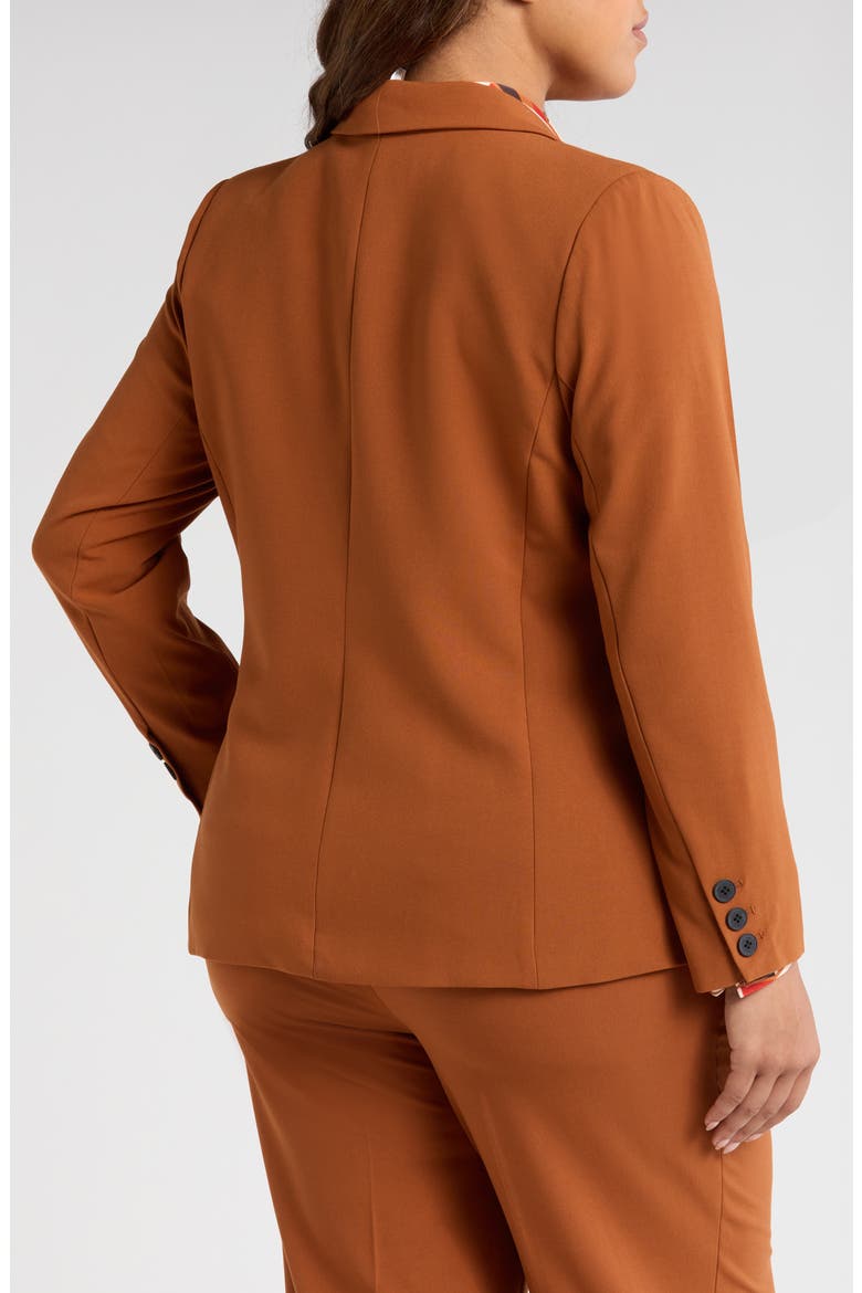 One-Button Blazer, Alternate, color, COGNAC BLACK