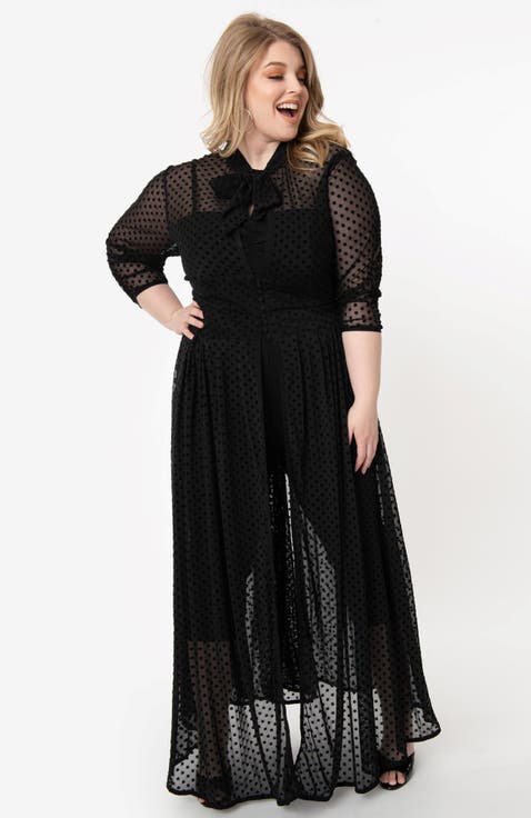 Plus Size Three Quarter Sleeved Starlet Duster