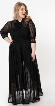 Unique Vintage Plus Size Three Quarter Sleeved Starlet Duster