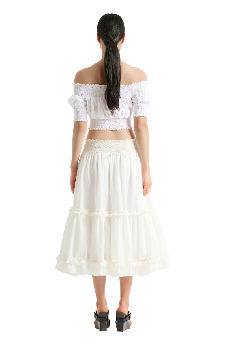 Balmain Long gathered skirt, Alternate, color, White