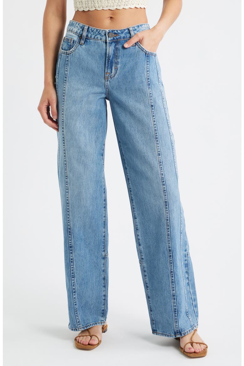 Seamed Wide Leg Dad Jeans, Main, color, MED.WASH