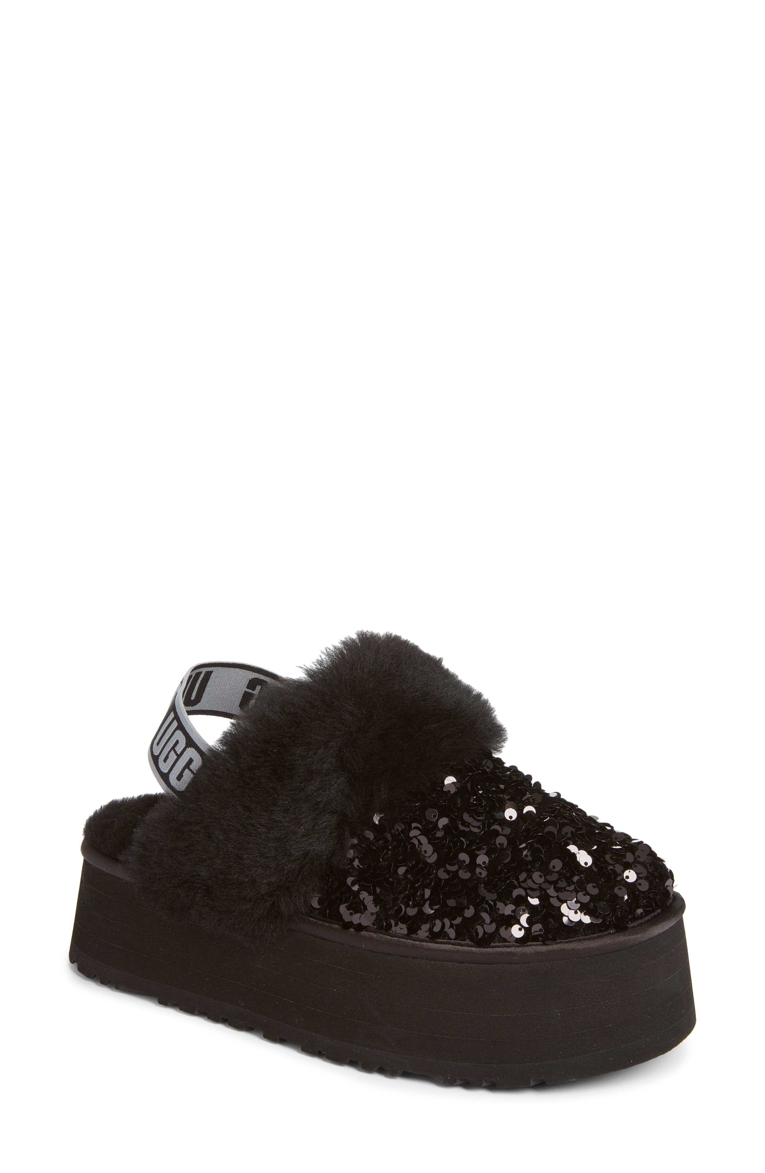 UGG<sup>®</sup> Funkette Chunky Sequin Genuine Sheepskin Detail Clog, Main, color, 