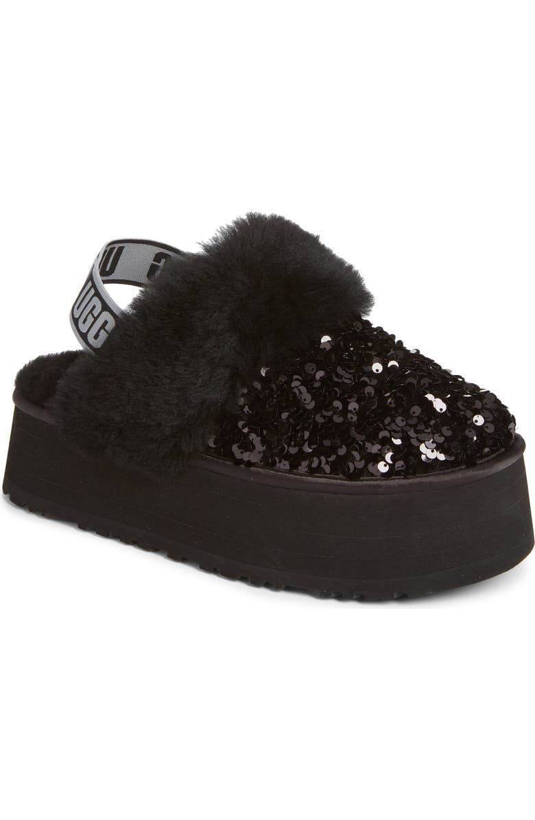 UGG<sup>®</sup> Funkette Chunky Sequin Genuine Sheepskin Detail Clog, Main, color,