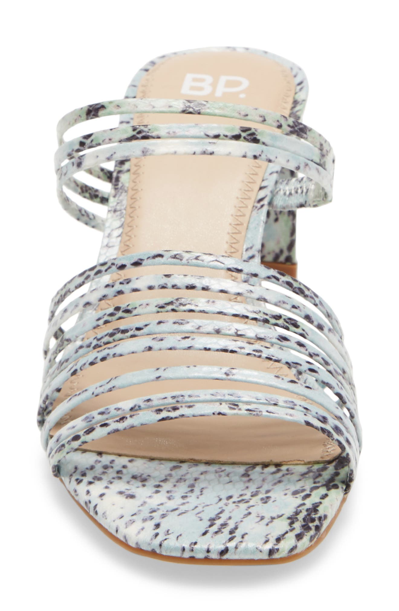 Brittany Strappy Slide Sandal, Alternate, color, LIGHT BLUE SNAKE PU