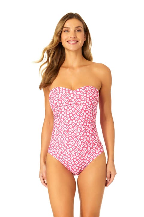 Women's Twist Front Shirred One Piece Swimsuit