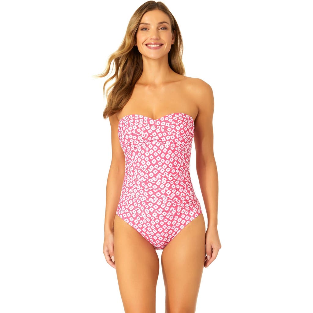 ANNE COLE TWIST FRONT SHIRRED ONE PIECE SWIMSUIT