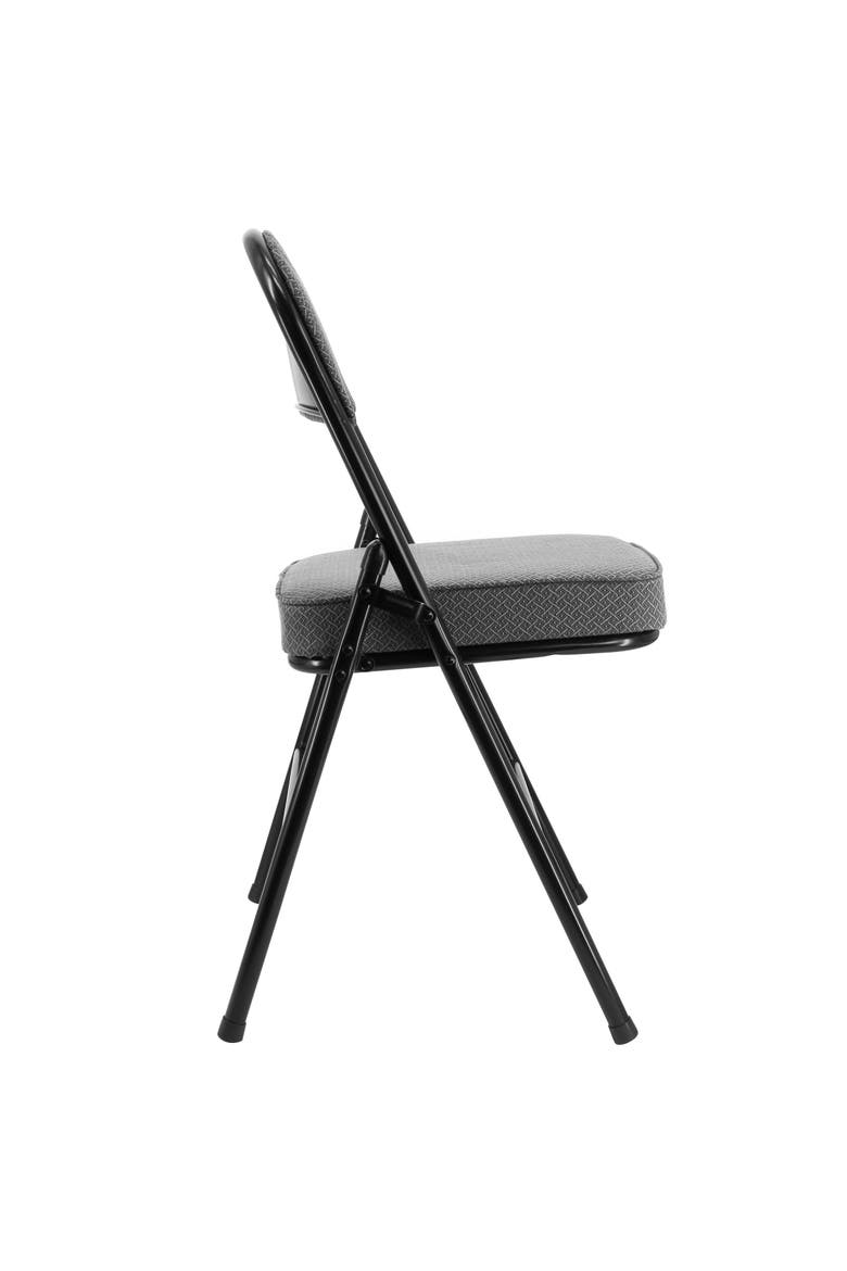 4 Piece Metal Folding Chair with 2.2 Inch Padded Seats, Alternate, color, Grey