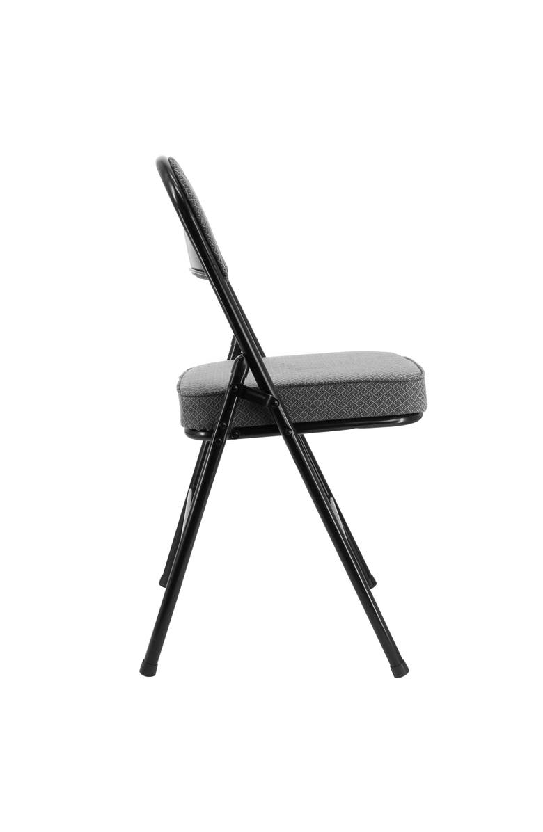 Elama 4 Piece Metal Folding Chair with 2.2 Inch Padded Seats in Gray, Alternate, color, Grey