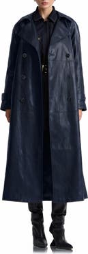 Avec Les Filles Oversize Raglan Faux Leather Trench Coat