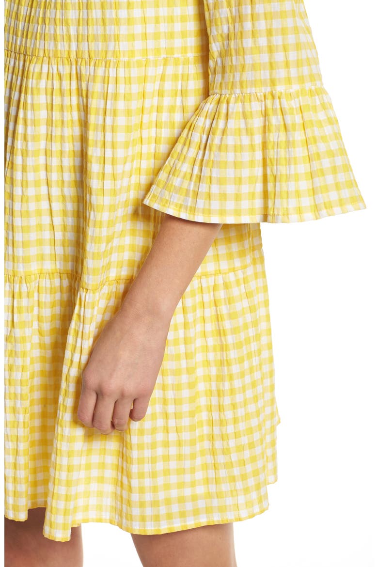 Gingham Swing Dress, Alternate, color, YELLOW/ WHITE