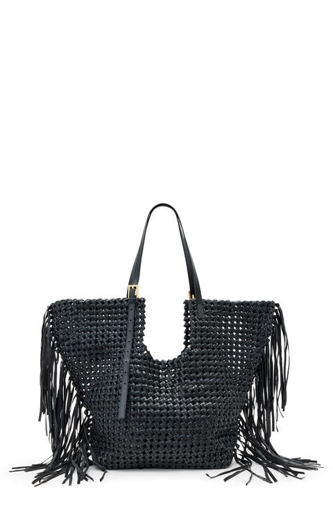 Ara East West Woven Leather Tote