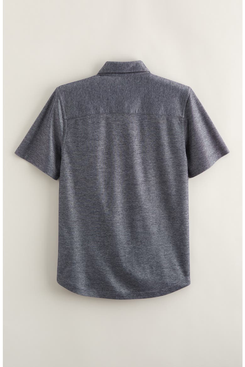 Kids' Short Sleeve Knit Button-Up Shirt, Alternate, color, NAVY PEACOAT