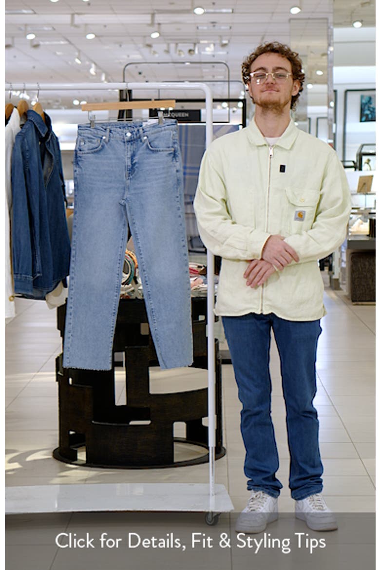 Brinley Raw Hem Mid Rise Ankle Straight Leg Jeans video