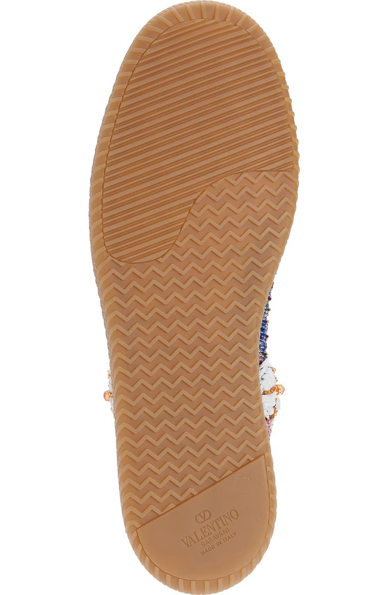 Valentino Garavani Cosmatesque Sequins & Floral Embroidery Sneaker, Alternate, color, Blue Multi