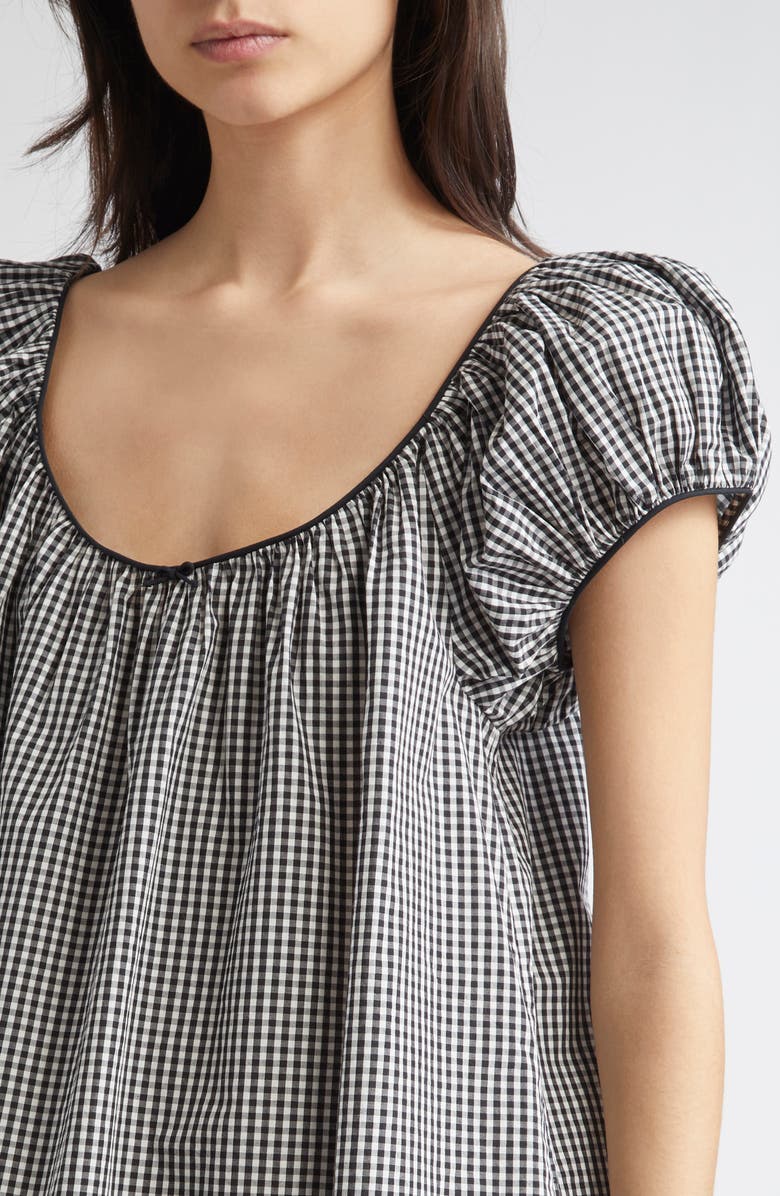 DÔEN Julia Gingham Cotton Shirt Dress, Alternate, color, 