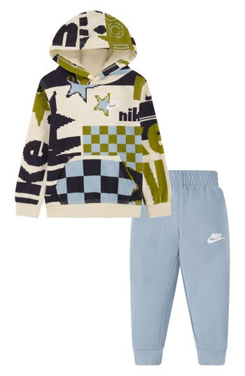 Nike Kids' Club Lifestyle Pullover Hoodie & Joggers Set In Multi