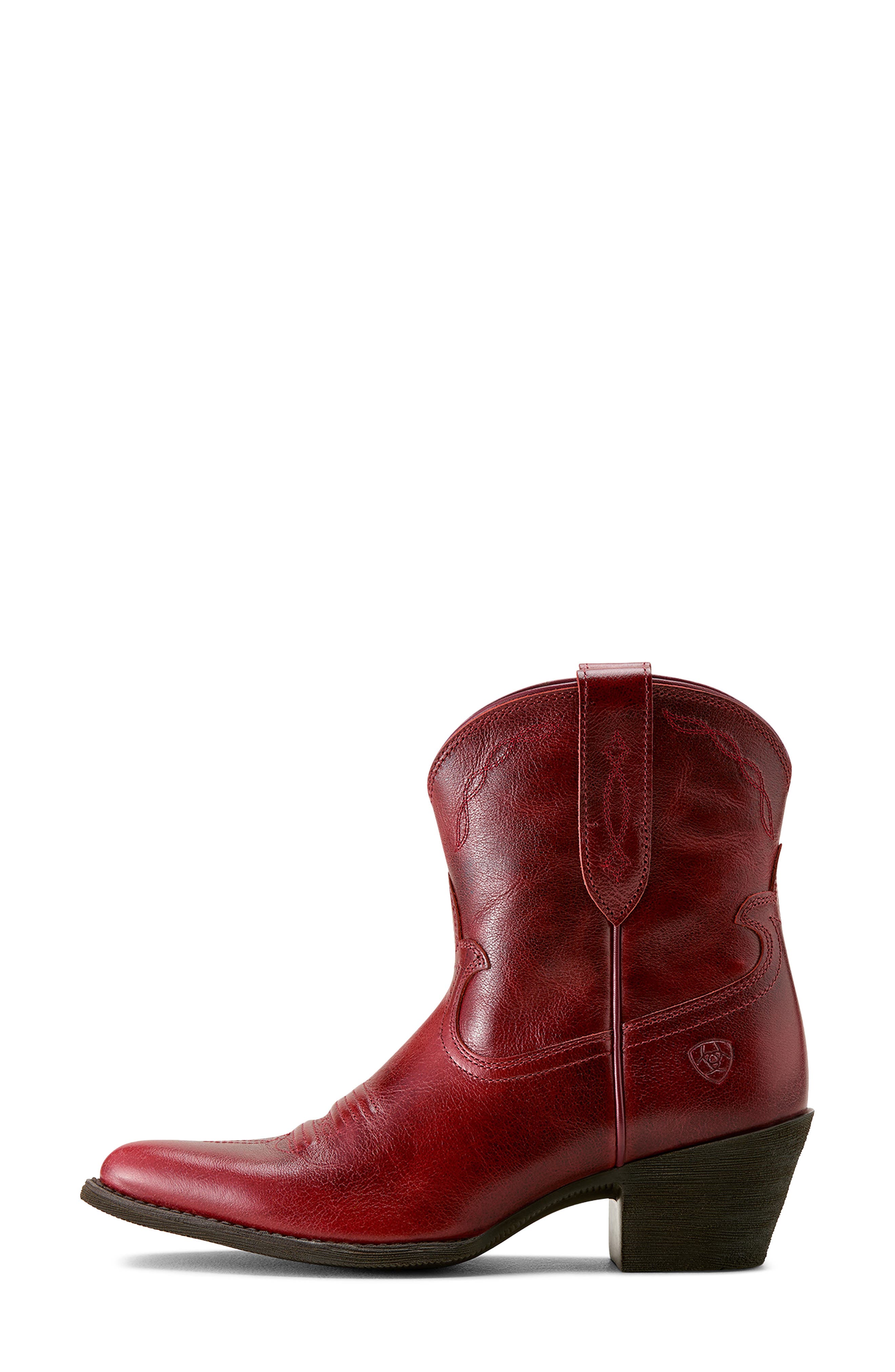 Maggie J Toe Short Western Boot, Alternate, color, BARN RED