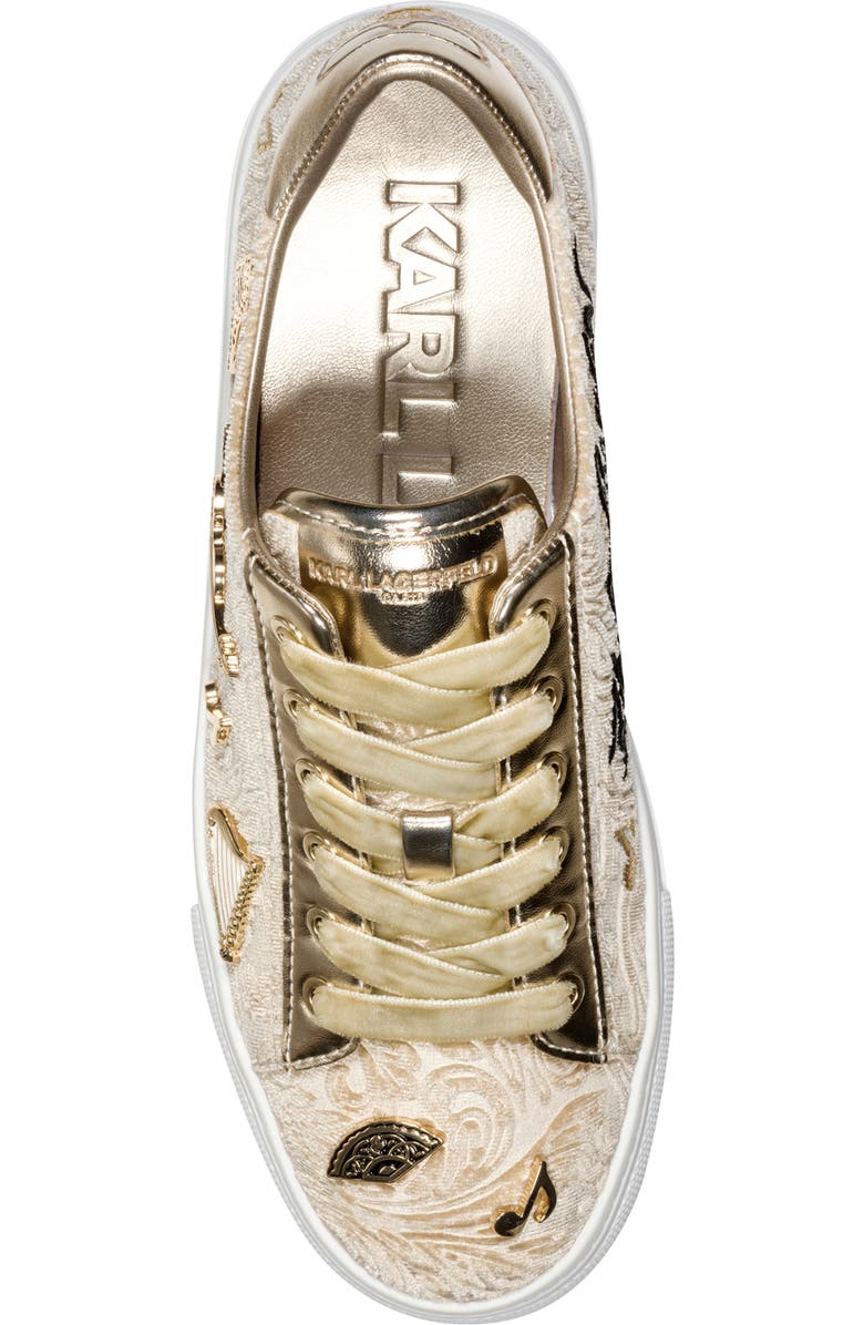 KARL LAGERFELD PARIS Cate Rococo Sneaker, Alternate, color, White Gold/ Platino