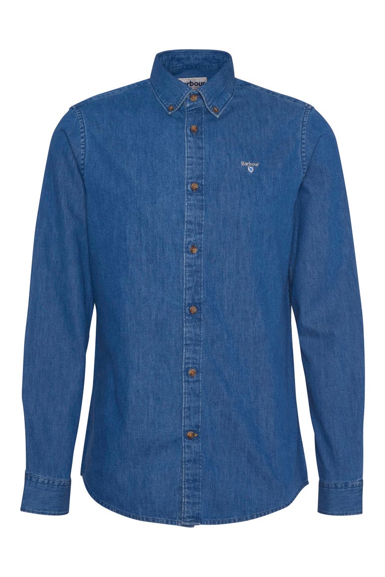 Crest Tailored Cotton Chambray Shirt, Alternate, color, CHAMBRAY