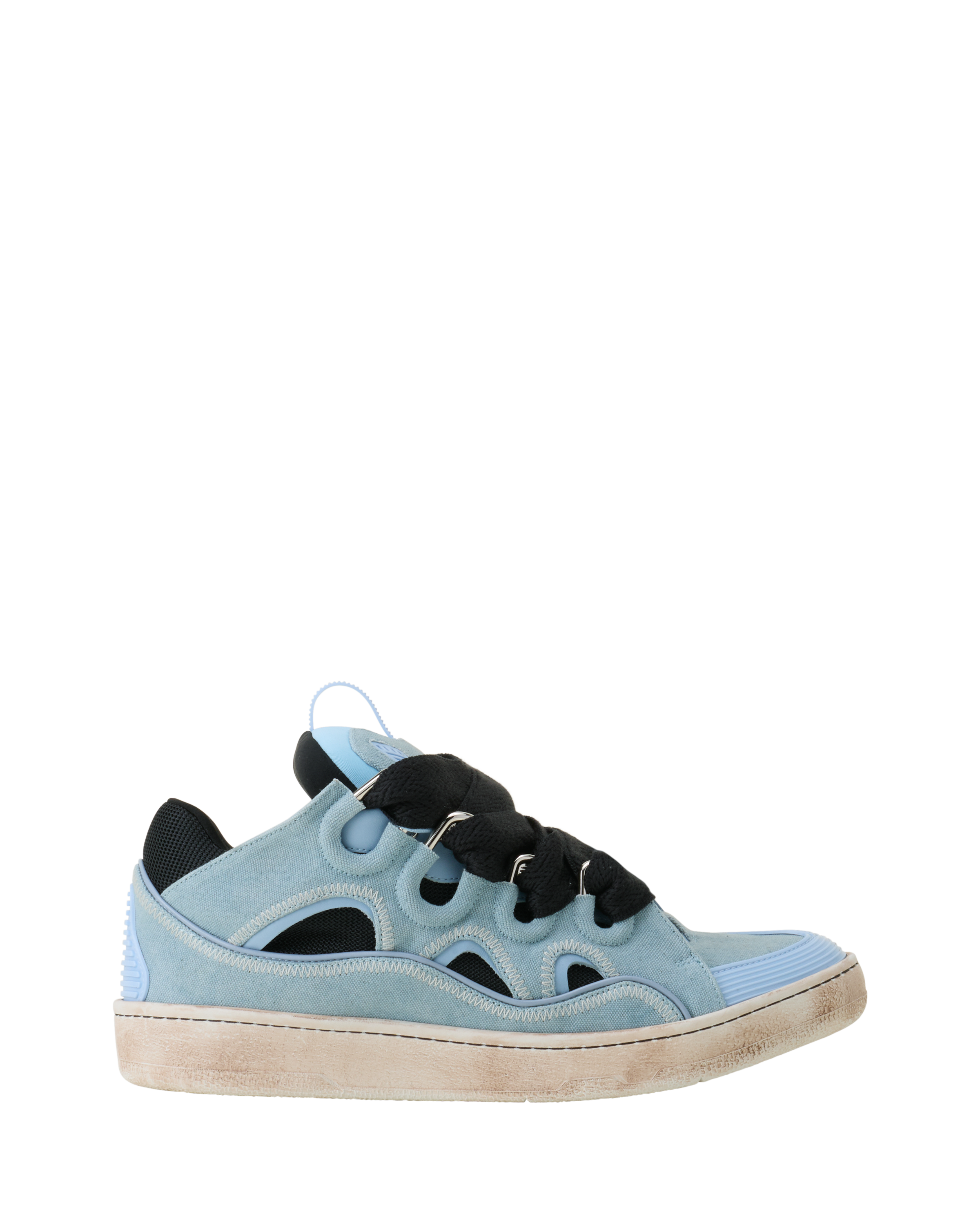 Lanvin Curb Canvas Sneakers, Main, color, Blue/Amber