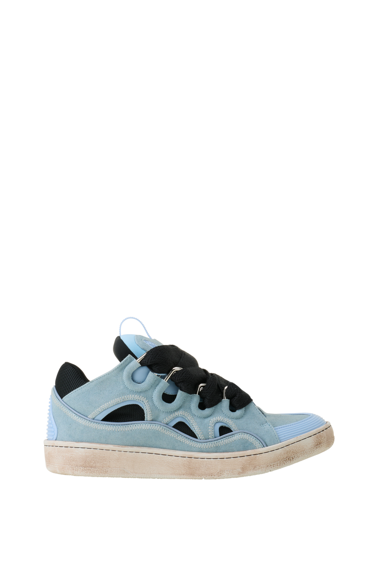 Lanvin Curb Canvas Sneakers, Main, color, Blue/Amber