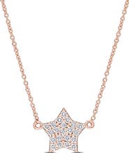 Julianna B. Diamond Clustered Star Necklace 14k Rose Gold