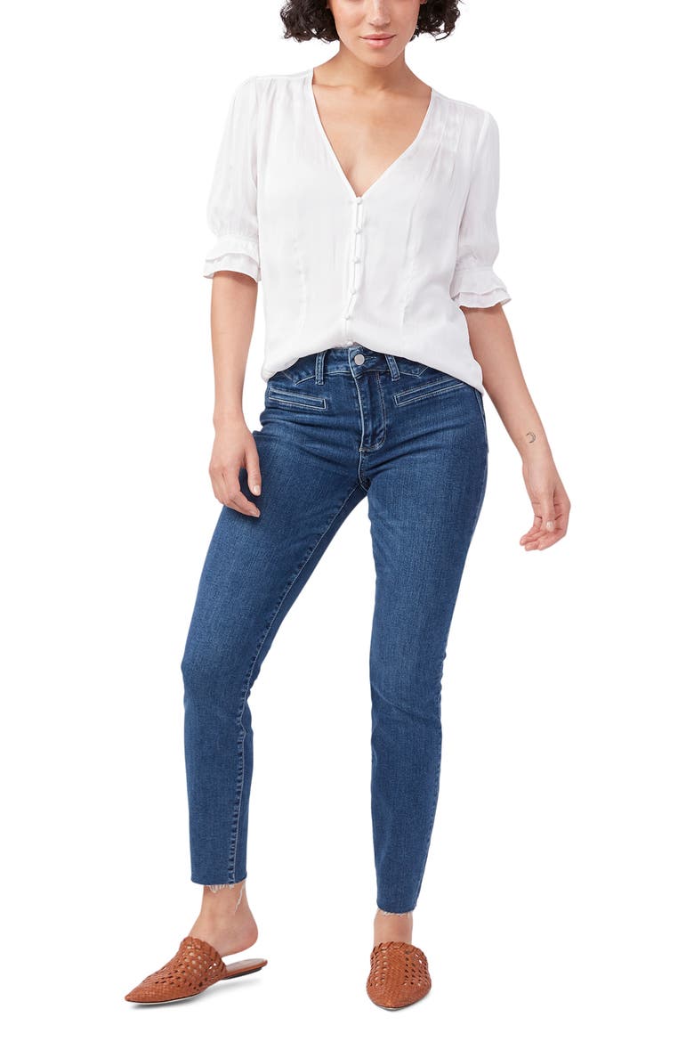 Carinne V-Neck Blouse, Alternate, color, WHITE