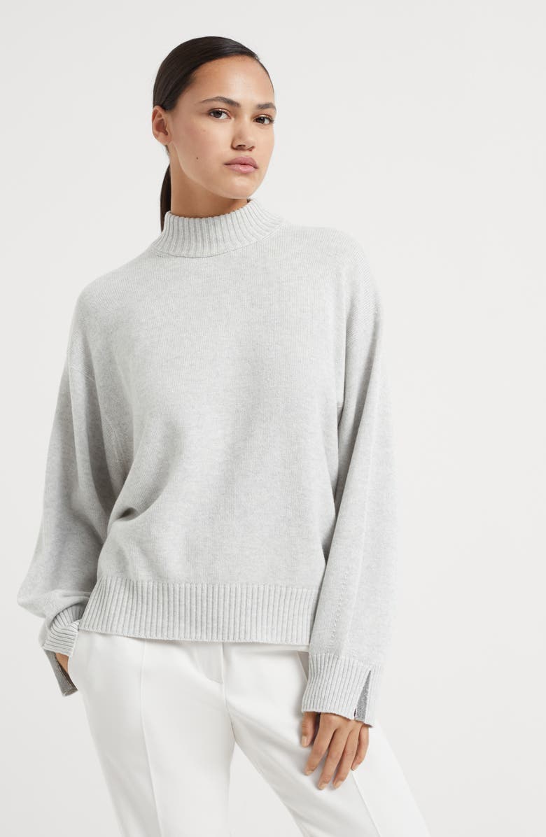 Brunello Cucinelli Funnel neck sweater, Alternate, color, 