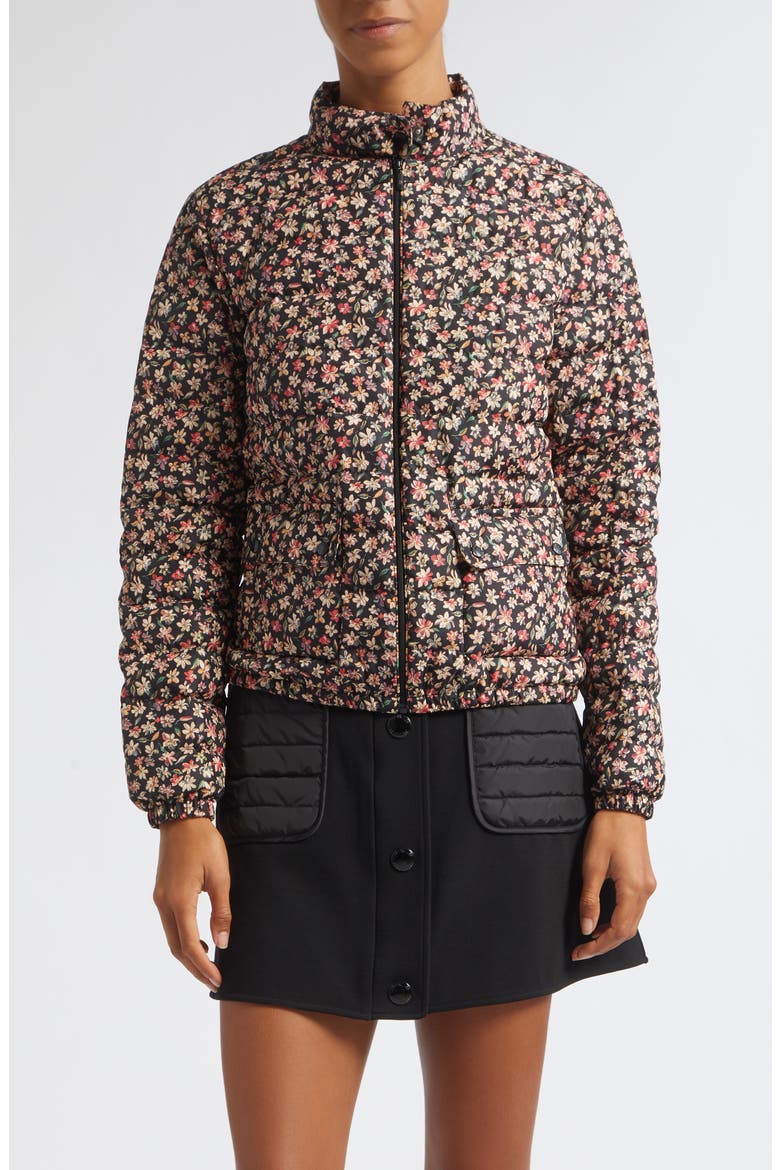 Florlans Floral Zip Jacket, Main, color, CHECK BLACK