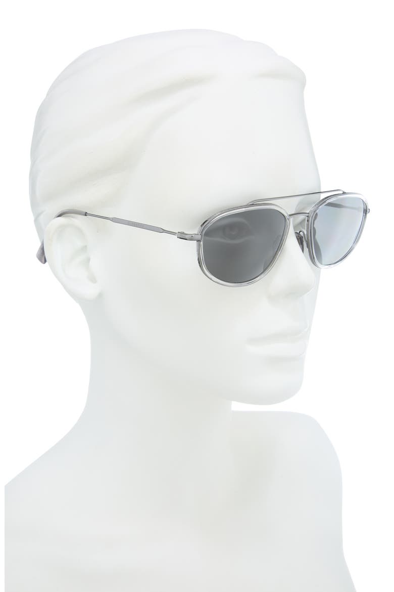 56mm Modified Oval Sunglasses, Alternate, color, GUNMETAL