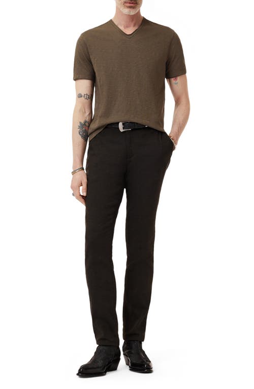 John Varvatos Miles Slub Organic Cotton T-shirt In Brown