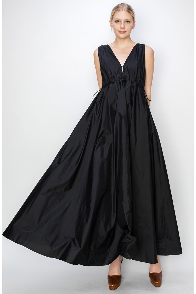 Ruched Maxi Dress, Alternate, color, BLACK
