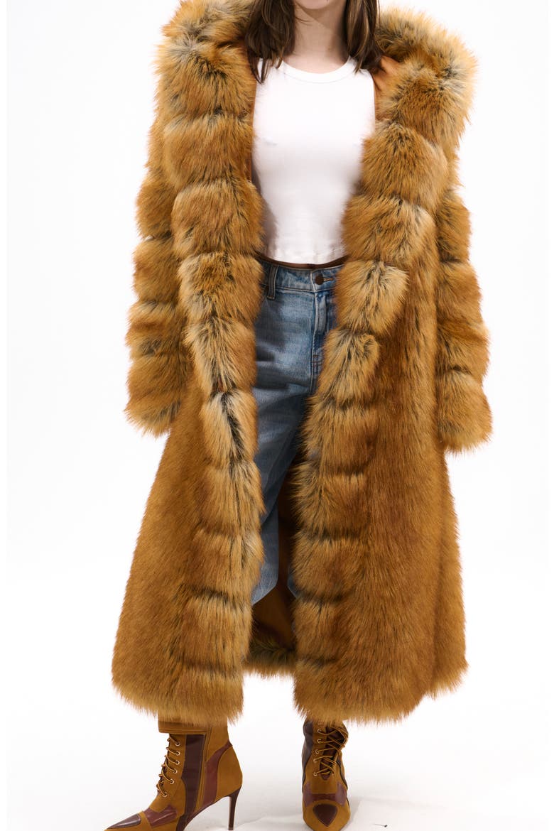 Elizabeth Faux Fur Coat, Alternate, color, TAN