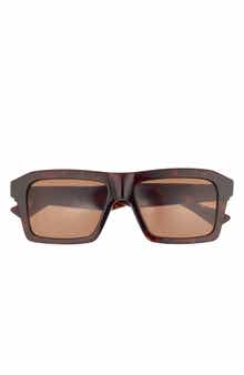 Bottega Veneta 55mm Rectangular Sunglasses