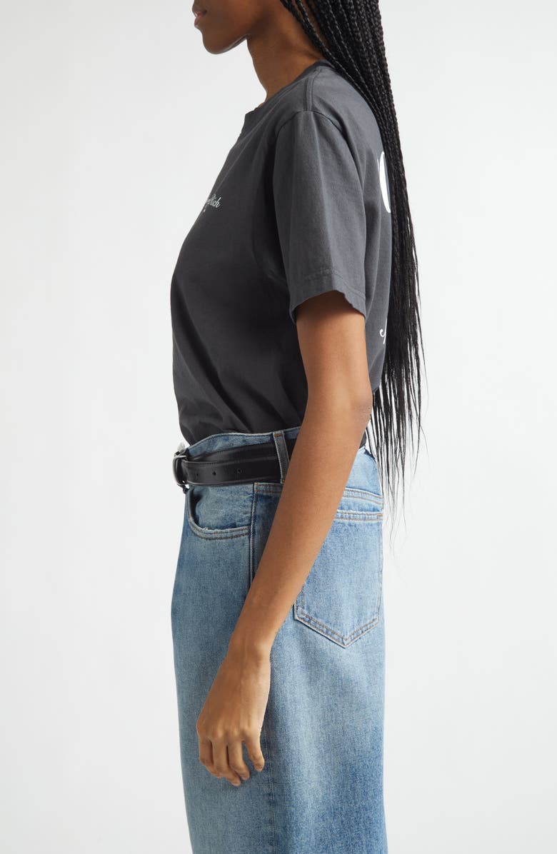 Sporty & Rich Stallion Oversize Cotton Graphic T-Shirt, Alternate, color, Faded Black