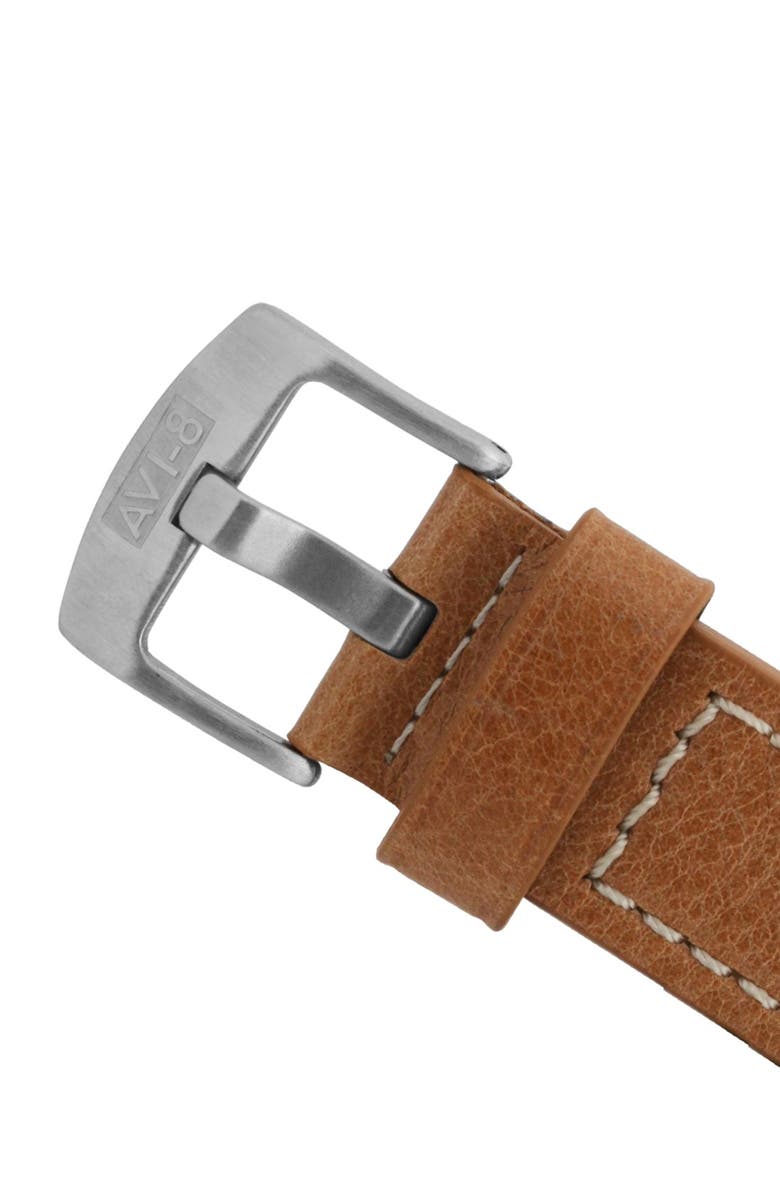 AVI-8 'Hawker Harrier II' Leather Strap Watch, 45mm, Alternate, color,