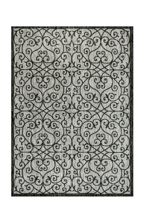 Madrid Vintage Filigree Textured Weave Indoor/Outdoor Area Rug