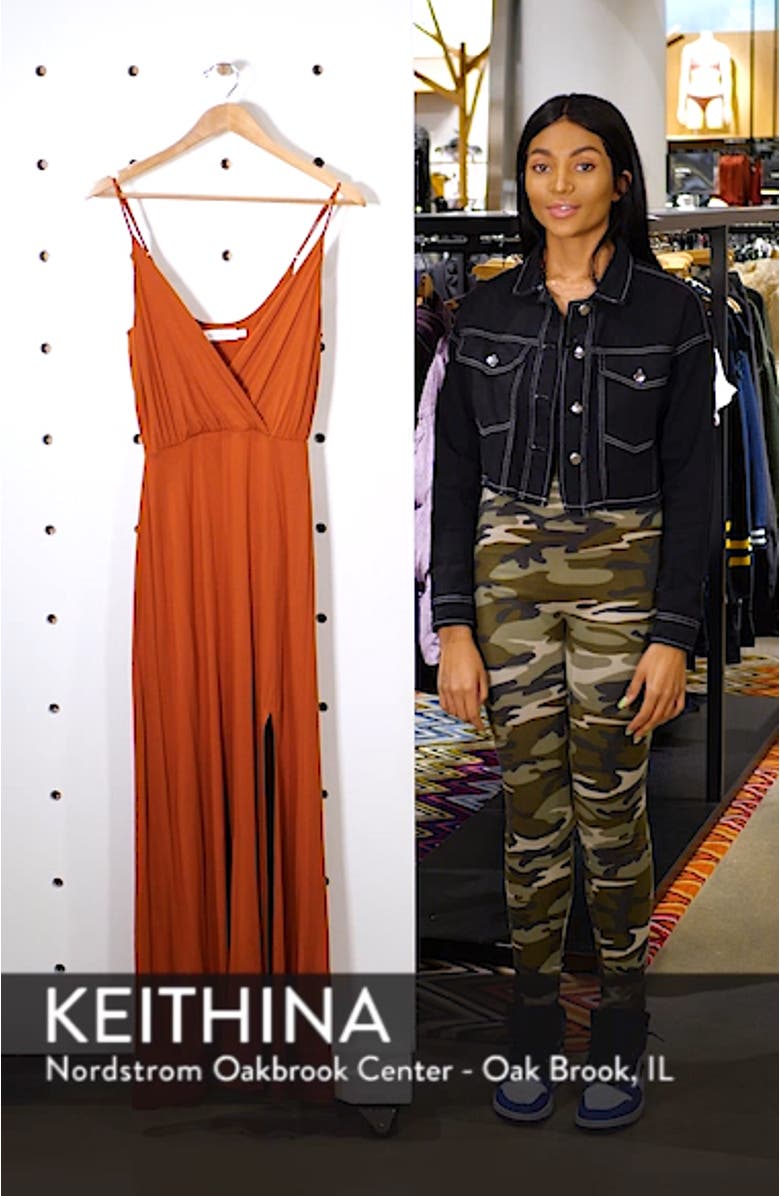 Surplice Neck Knit Maxi Dress, sales video thumbnail