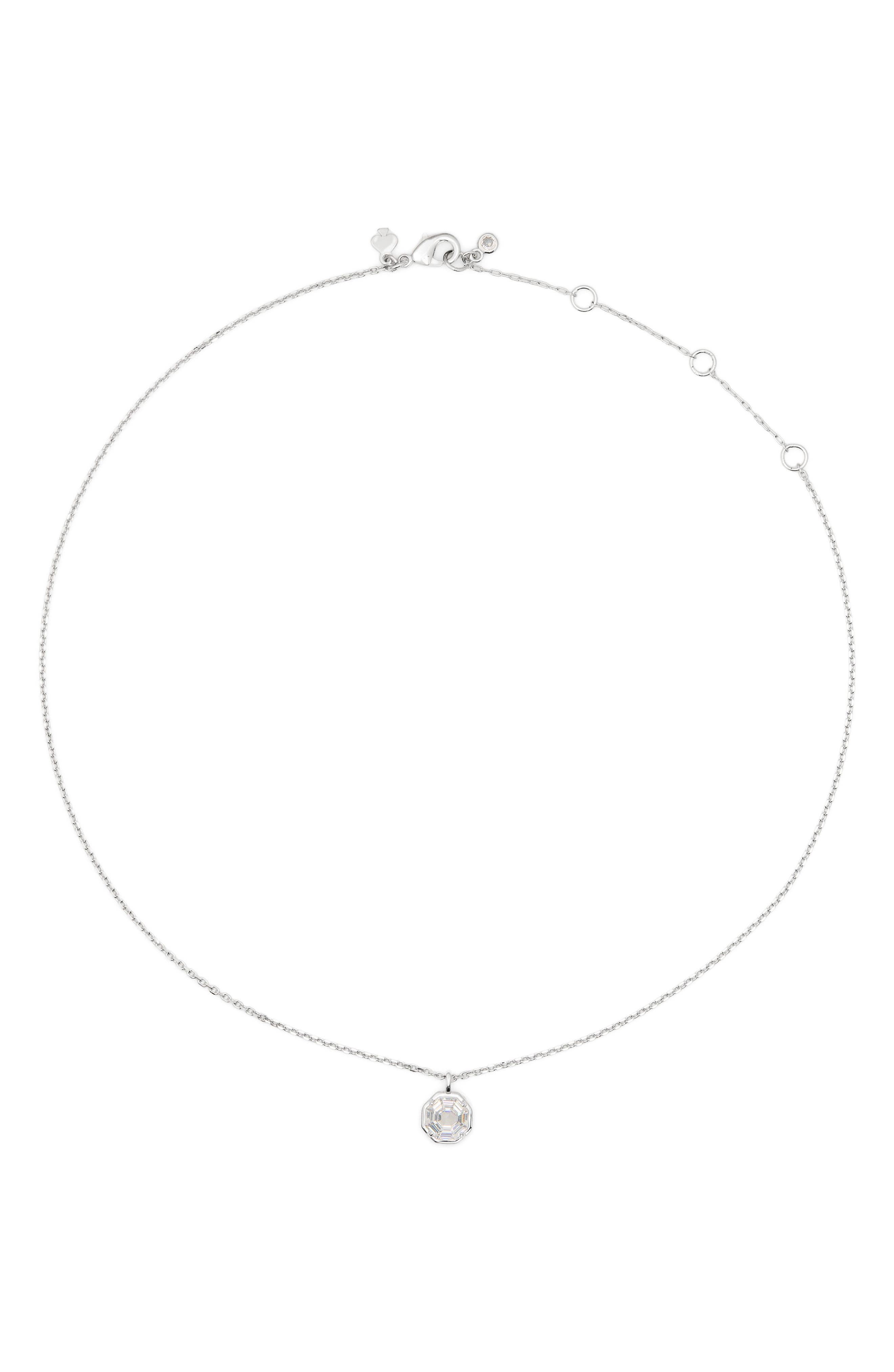 Kate Spade New York Opulence Cubic Zirconia Octagon Pendant Necklace ...
